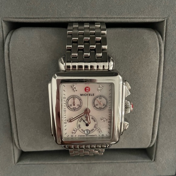 Michele Deco Diamond Stainless Steel Watch main image 12